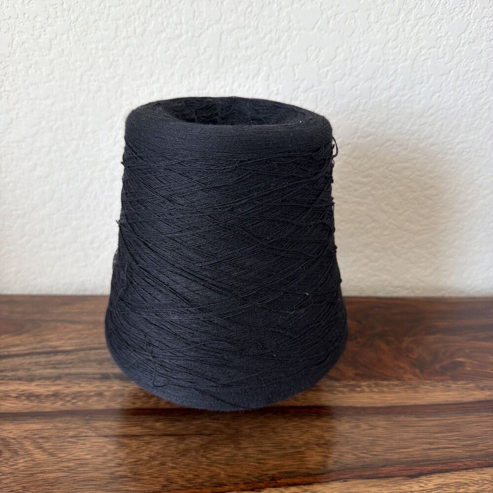 Unbranded Cone yarn Machine Knitting Yarn - 2 lbs 4 oz -Black acrylic